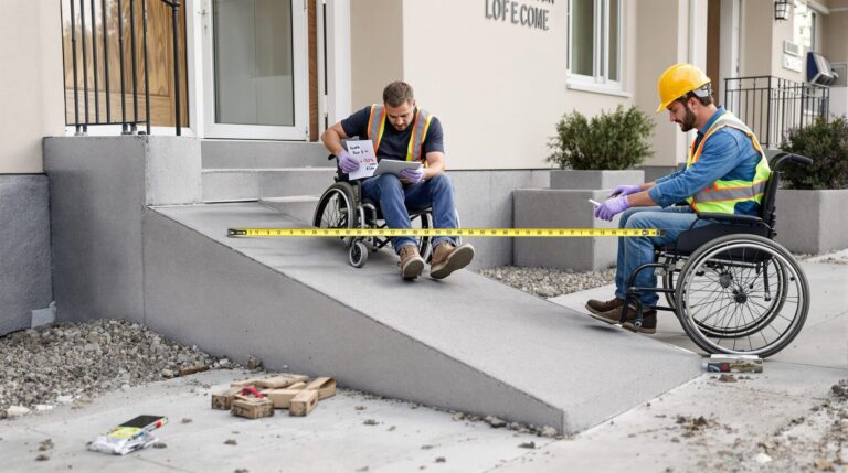 rampe beton pour handicapé